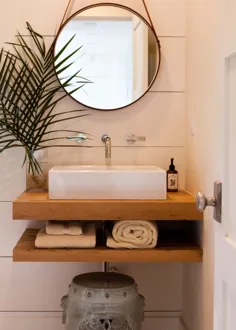 حمام چوب سخت جامد شناور غرور |  طراحی مدرن |  با لنگرهای قابل مشاهده صفر