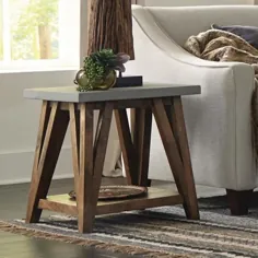 مبلمان Alaterre بروک ساید 22 اینچ چوبی با میز انتهایی روکش سیمان-AWBS0170C - انبار خانه