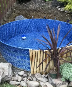 استخر شنای مخزن جدید موجود در حیاط شیب دار ما