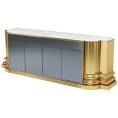 Credenza Brass And Marble توسط Sandro Petti برای Maison Jansen