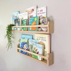 قفسه های کتاب: جلو مسطح - قفسه های کتاب چوبی - قفسه کتاب کودکان - قفسه کتاب الوار دیواری - مهد کودک