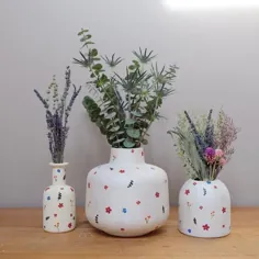 گلدان های مینیمالیستی دست ساز نقاشی شده گلدان |  اتسی