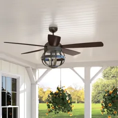 پنکه سقفی قفس دار 52 اینچی - تیغه ای با تیغه کنترل از راه دور و کیت نور