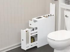کابینت ذخیره سازی حمام باریک Spirich ، نگهدارنده کاغذ توالت ایستاده آزاد ، ذخیره سازی کشوی کشوی کابینت حمام ، سفید - Walmart.com
