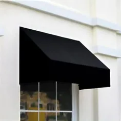 Awntech New Yorker 40.5-in Wide x 30-in Projection Black Solid Slope Window / Door Fixed Awning Lowes.com