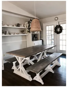 میز خانه مزرعه خاکستری