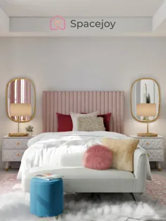 ایده طراحی اتاق خواب Glam الکتریک