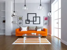 40 ایده اتاق نشیمن نارنجی (عکس)