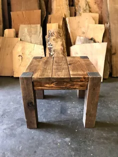 جداول کناری / انتهای چوبی Rustic Wood Tables ساخته شده |  اتسی
