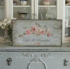 La Vie Est Belle چاپ روی چوبی که توسط Debi Coules قاب شده است زندگی زیبا است