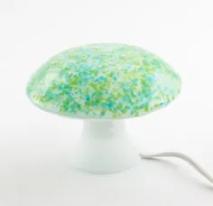 چراغ شیشه ای سبز چراغ قارچ زیبا چراغ باغچه لامپ |  اتسی