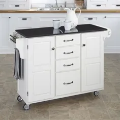 سبک های خانه پایه چوبی سفید با سبد خرید آشپزخانه گرانیت (17.75 در 48 x در 35.5 اینچ) Lowes.com