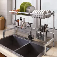 RackShack TM Over The Sink Dish Drying Rack - Dish Rack - تمرکز زنده