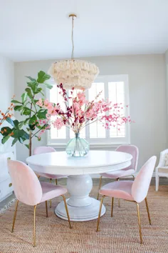 چیدمان شکوفه های گیلاس جعلی صورتی ساده برای دکوراسیون منزل