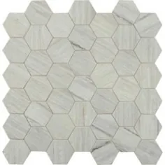 کاشی دیواری سفالین موزاییک Daltile Premier Accents Alabaster Arabesque 12 اینچ x 14 اینچ 12 12 میلی متر (0.97 متر مربع. / هر)