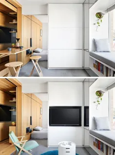 این آپارتمان کوچک دارای بسیاری از عناصر طراحی پنهان است