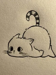 نقاشی گربه کارتونی