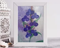 نقاشی گل ، تزیین دیوار گلهای نوستالژیک برای همه اتاق ها ، هنرهای معاصر دیجیتال و قابل چاپ