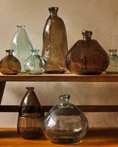 بطری شیشه ای بازیافتی 100٪ BROWN SHOWED - لوازم جانبی دکور - لوازم تزئینی و لوازم جانبی - فروشگاه توسط محصول |  خانه زارا ایالات متحده آمریکا