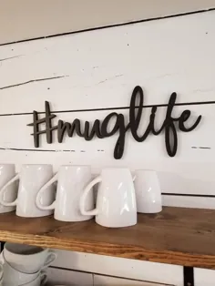 تابلوی قهوه بار Muglife Sign Coffee Station Decor آشپزخانه |  اتسی