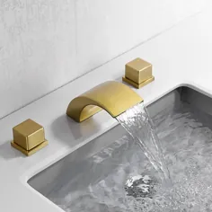 شیر آب ظرفشویی حمام طلای برس طلای گسترده آبشار ویکتوریا 2 دستگیره