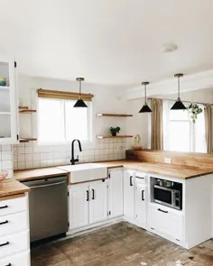 40 دکوراسیون آشپزخانه کوچک ساده و آسان با سبک Farmhouse