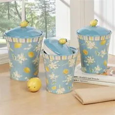 ست قوطی آشپزخانه Citron Lemons Blue