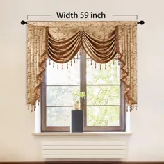پرده پرده پنجره لوکس ELKCA برای اتاق نشیمن پرده پنجره لوکس آشپزخانه ، جیب میله ای (W59 ، 1 پانل)