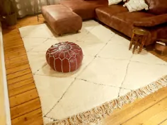 فرش رویایی مراکش رویال بنی اورین ، فرش سفید بربری لکسوری (9،6 6 6،6 فوت)
