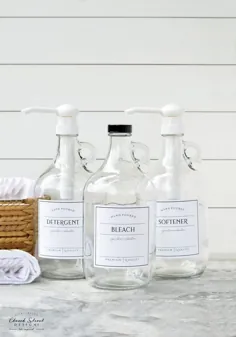 کوزه 1/2 گالن - بطری های صابون لباسشویی - شوینده ، نرم کننده ، سفید کننده - بطری های قابل تعویض با برچسب