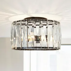 Home Decorators Collection Wesbourne 3-Light Black Flush Mount with Clear Glass Crystal Shade-DS18092 - انبار خانه
