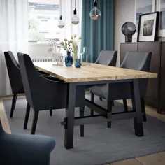 میز و 4 صندلی ، SKOGSTA / SAKARIAS ، مشکی اقاقیا ، خاکستری تیره Sporda - IKEA