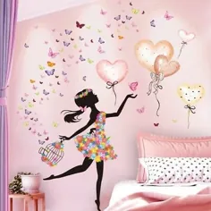 کارتون دخترانه پری برچسب دیواری عکس برگردان دیواری اتاق کودک دکوراسیون اتاق خواب کودک