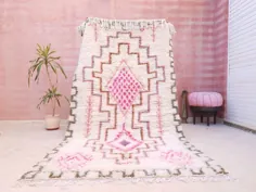 بهترین فرش مراکشی 5x8 Azilal Rug by Me Pink rug Pastels |  اتسی