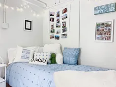 اتاق خوابگاه آبی و سفید