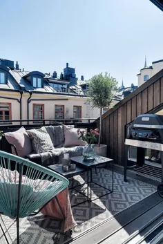 apartment آپارتمان سیاه و سفید با تراس کوچک در استکهلم (70 متر مربع) ◾ عکس ◾ ایده ها طراحی