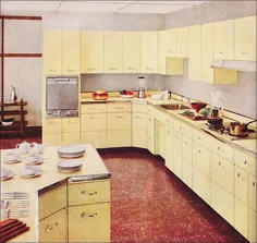 1955 آشپزخانه استیل Capitol - زرد