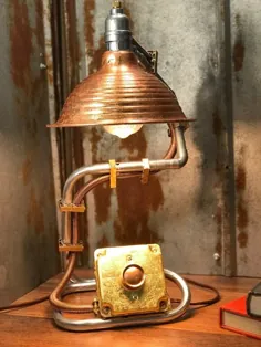 لامپ Steampunk لامپ Unique Lamp Lighting Dimmable |  اتسی