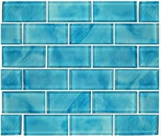 کاشی استخر شیشه ای Stratus Aqua 2 "x 4" (سری مترو) توسط Artistry in Mosaics |  GS84896T7 - موزاییک استخر آبی آبی