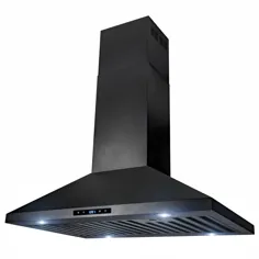 AKDY 30 in. 343 CFM Convertible Kit Island Island Mount Range Hood in Black and Stainless Steel with Touch Control-RH0080 - انبار خانه