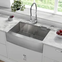 سوئیس Madison Rivage 30 in x 21 in. فولاد ضد زنگ ، حوضچه تک ، سینک ظرفشویی آشپزخانه با پیش بند ، فولاد برس