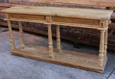 میز کنسول چوبی بازیابی شده با پاهای چرخان