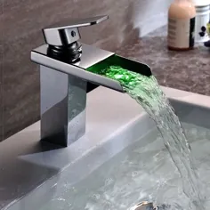 LED مدرن Wasserfall Einhand-Einhebelwasserhahn für Badezimmerwaschbecken در Chrom poliert