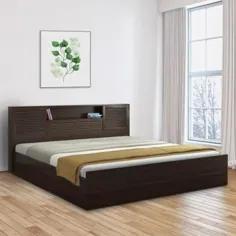 تختخواب بولتون مهندسی چوب کینگ با ذخیره سازی هیدرولیک در رنگ Wenge توسط HomeTown