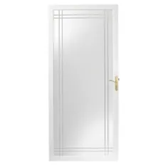 Andersen 36 in. x 80 in. 2000 Series White Universal Fullview Etched Glass Aluminium Storm Door with Hardware-Hard20-HD20V36WH - The Home Depot