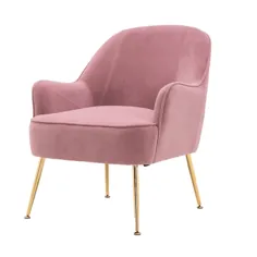 صندلی مخملی لهجه ای با پایه های طلای فلزی ، صندلی اتاق خواب صندلی صندلی تفریحی اتاق نشیمن با بازو و پشت ، 26 "W - Walmart.com