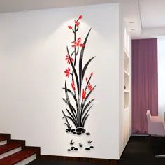 Floral Decals Wall Decals 3D Acrylic Decorative Living Room شخصی