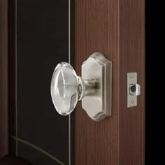 قفل درب کریستال بیضی شکل با Rosette قوس دار نیکل ساتن DLC9SN