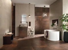 حمام در کاشی های ظروف چینی به ظاهر بتونی - خام - اطلس کنکورد