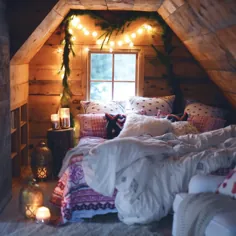 اتاق خواب اتاق زیر شیروانی گرم و آرام